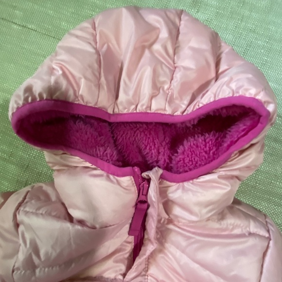 Eddie Bauer Kids Pink Down Puffer Hooded Snowsuit Bundler- Sz-6-12 mths - Picture 5 of 15